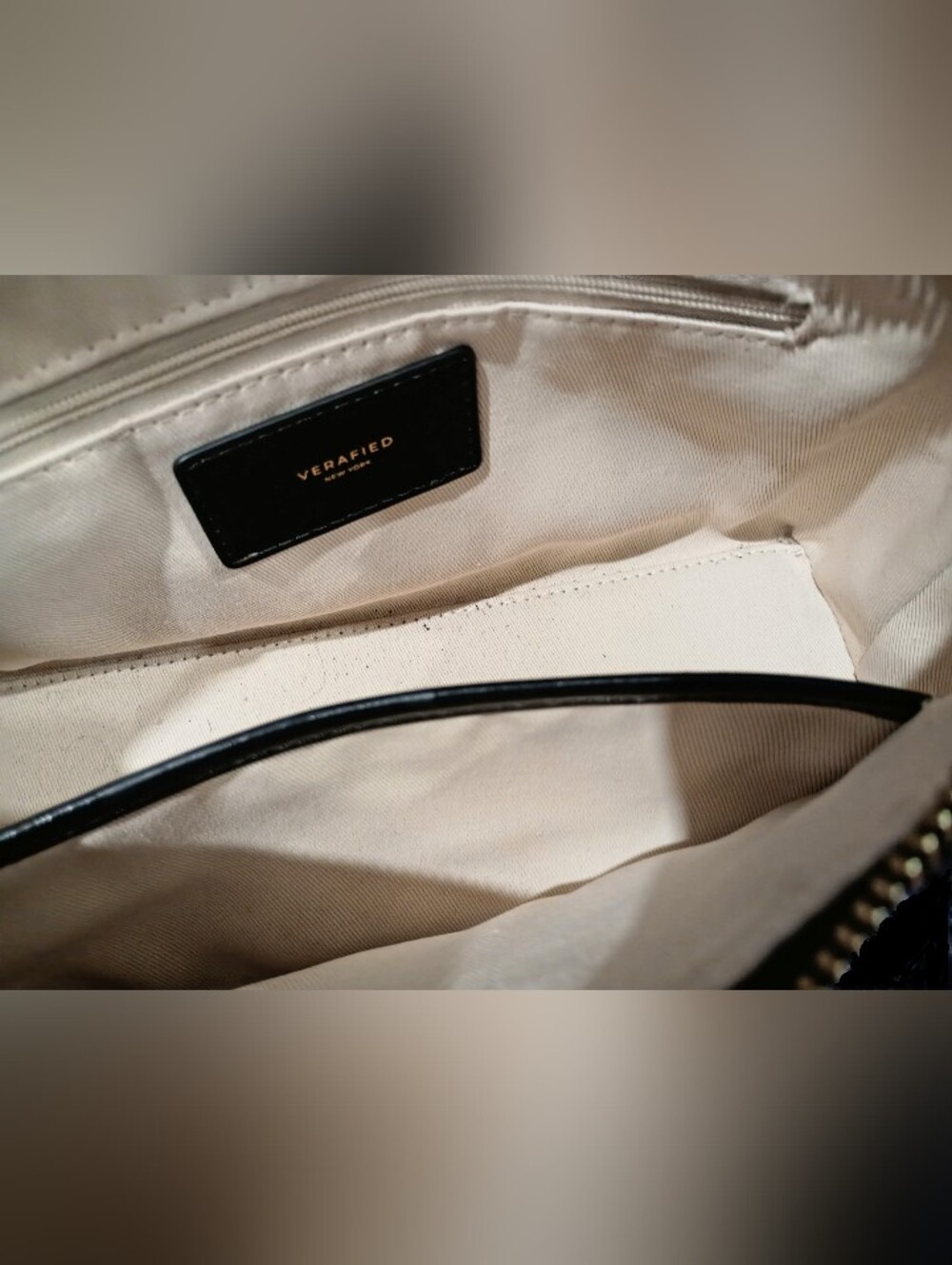 Verafied Smooth Black Leather Hobo Shoulder/Hand Bag - Picture 5 of 8